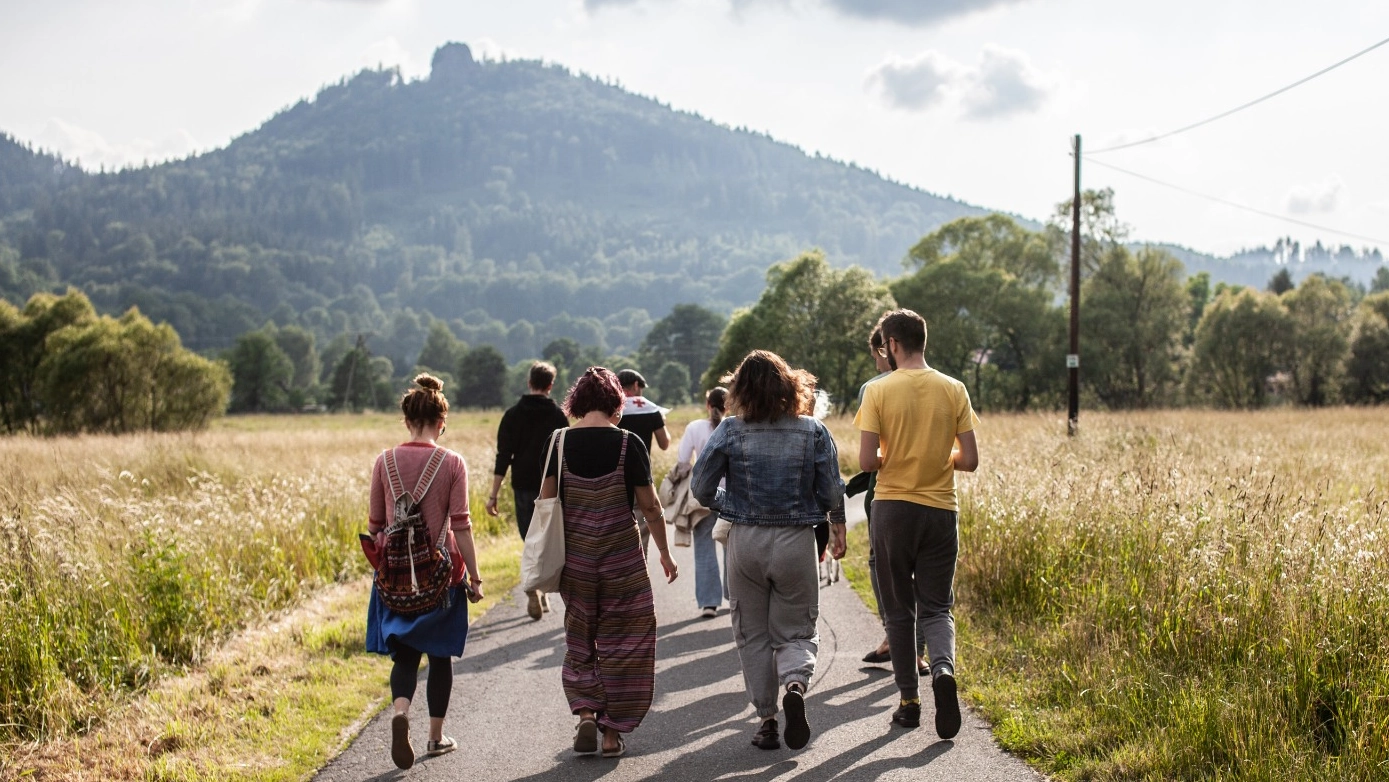 Windmill Tree Foundation community walking together outdoors